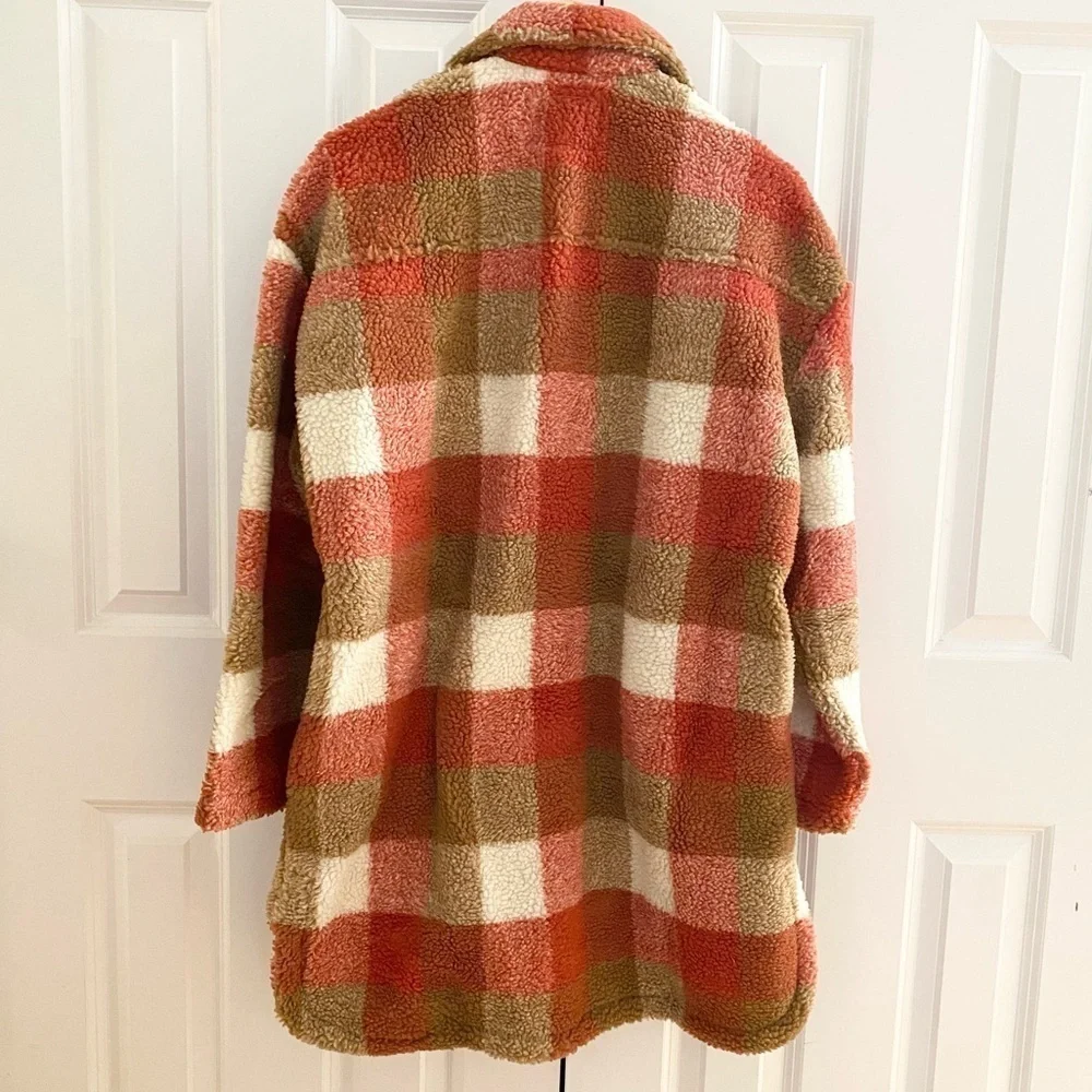 Vigoss Plaid Shirt NWT Faux Shearling Shacket